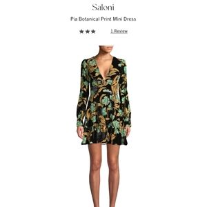 Saloni | Pia Botanical Print Mini Dress NWT